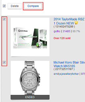 Compare items on Watch List