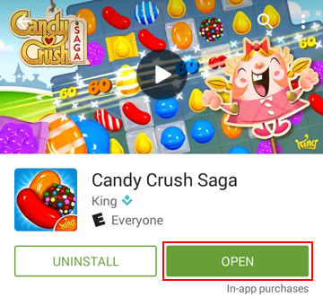 How to launch Candy Crush Saga after downloading and installing it