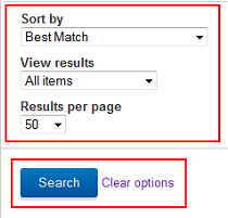 Sort and filter search results