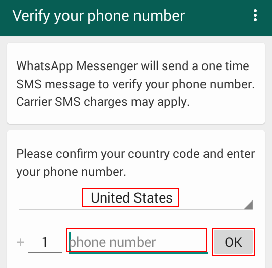 Verifying your phone number in WhatsApp