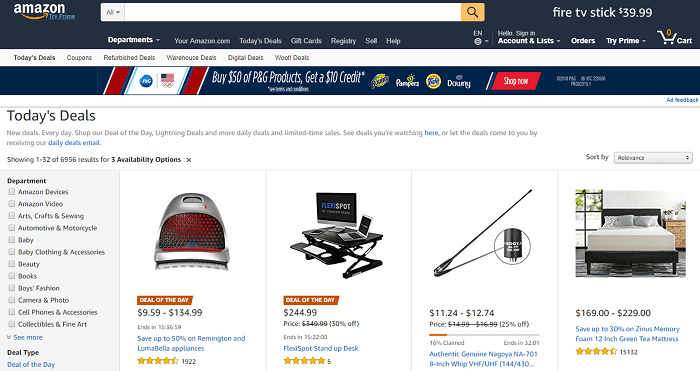 Amazon website