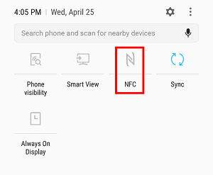 NFC logo Android settings