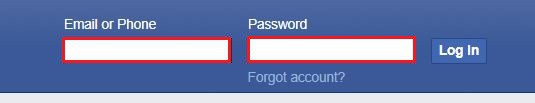 Providing your log in credentials for Facebook