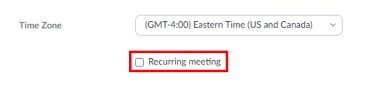 Browser client steps to set a recurring meeting